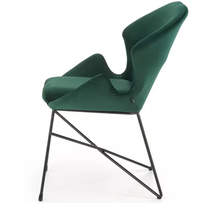 Stolička K458 Velvet/Kov Tmavozelený