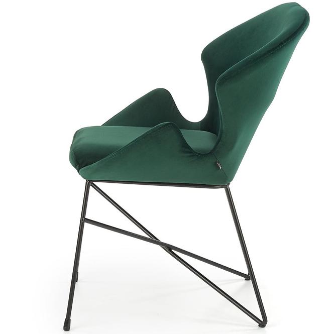 Stolička K458 Velvet/Kov Tmavozelený