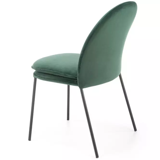 Stolička K443 Velvet/Kov Tmavozelený