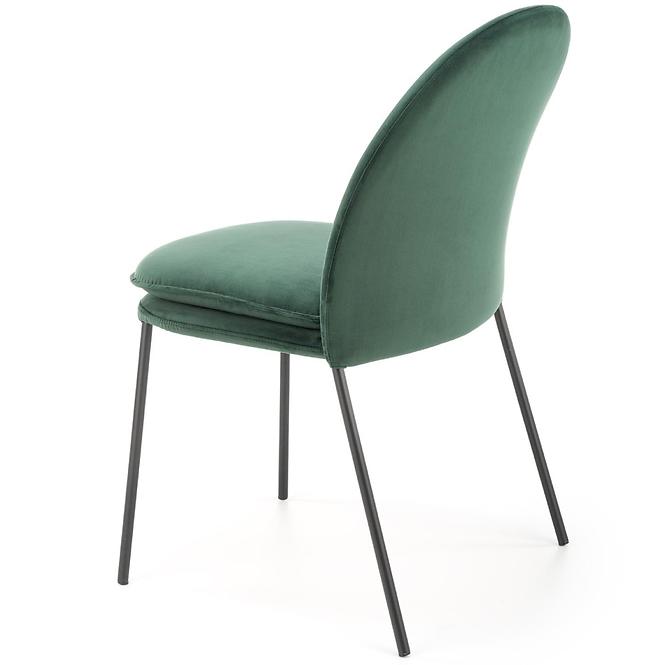 Stolička K443 Velvet/Kov Tmavozelený