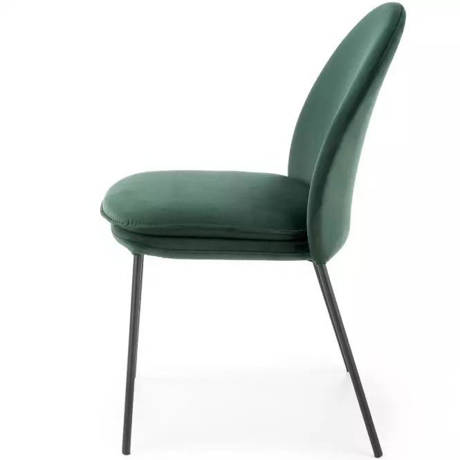 Stolička K443 Velvet/Kov Tmavozelený