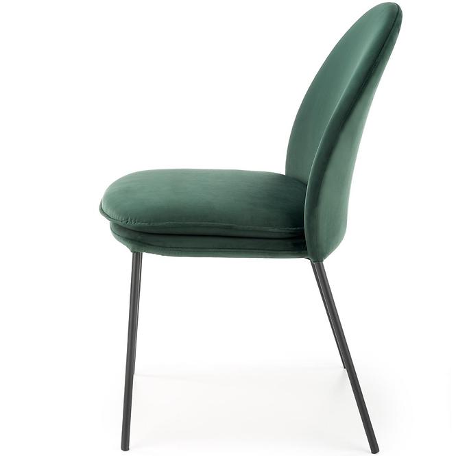 Stolička K443 Velvet/Kov Tmavozelený