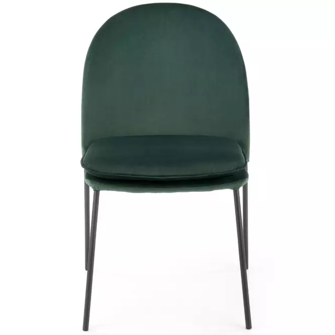Stolička K443 Velvet/Kov Tmavozelený