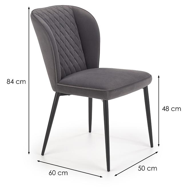 Stolička K399 Velvet/Kov Šedá,2