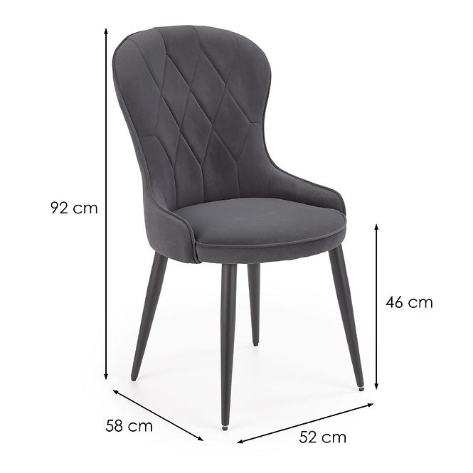 Stolička K366 Velvet/Kov Šedá