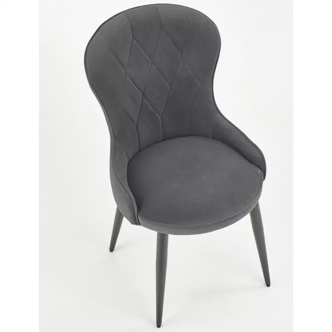 Stolička K366 Velvet/Kov Šedá