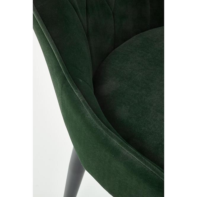 Stolička K366 Velvet/Kov Tmavozelený