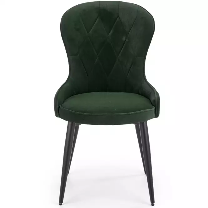Stolička K366 Velvet/Kov Tmavozelený