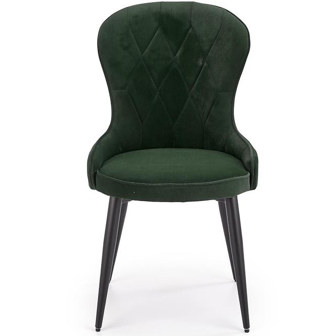 Stolička K366 Velvet/Kov Tmavozelený