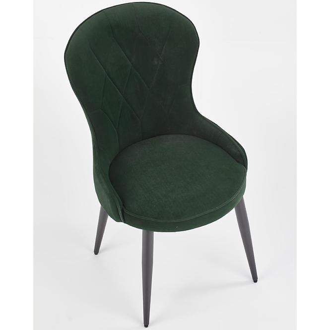 Stolička K366 Velvet/Kov Tmavozelený