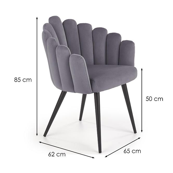 Stolička K410 Velvet/Kov Šedá