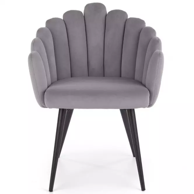 Stolička K410 Velvet/Kov Šedá