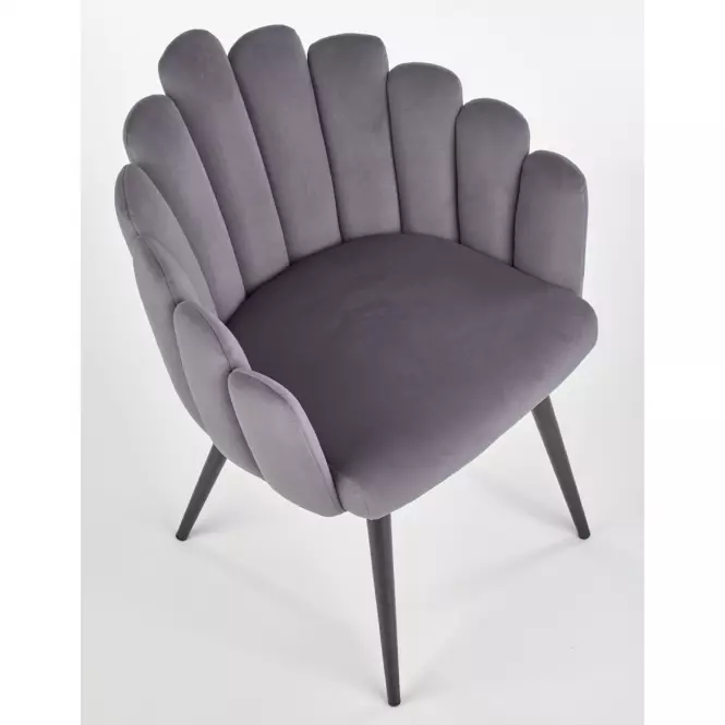Stolička K410 Velvet/Kov Šedá