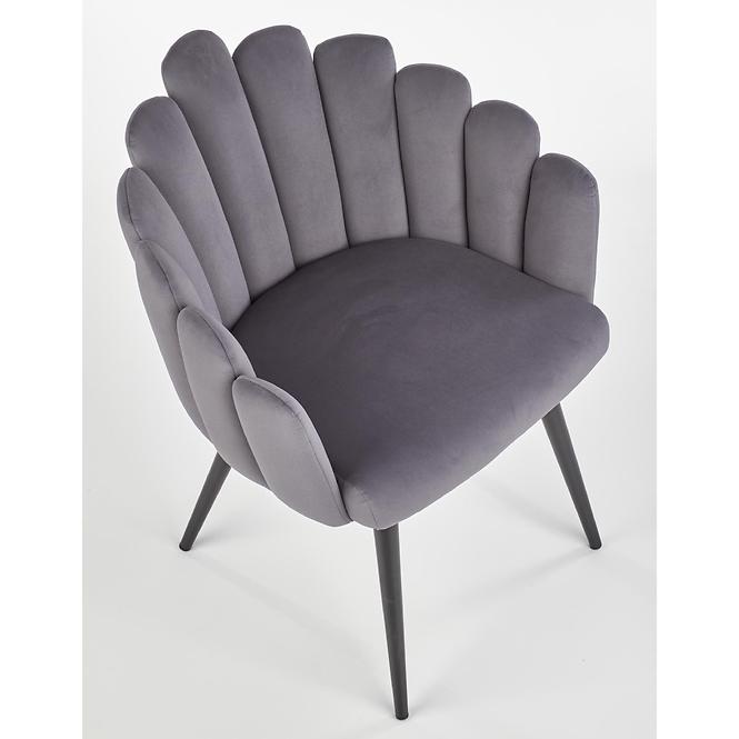 Stolička K410 Velvet/Kov Šedá