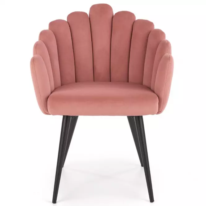 Stolička K410 Velvet/Kov Ružová
