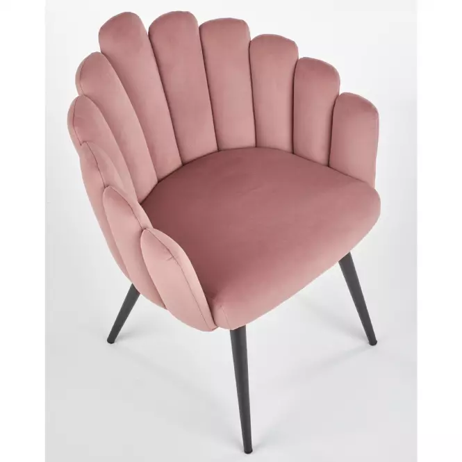 Stolička K410 Velvet/Kov Ružová