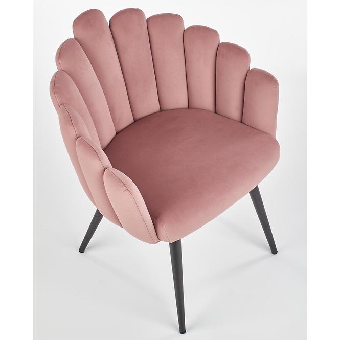 Stolička K410 Velvet/Kov Ružová