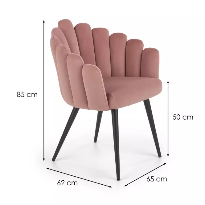 Stolička K410 Velvet/Kov Ružová