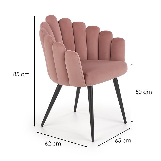 Stolička K410 Velvet/Kov Ružová