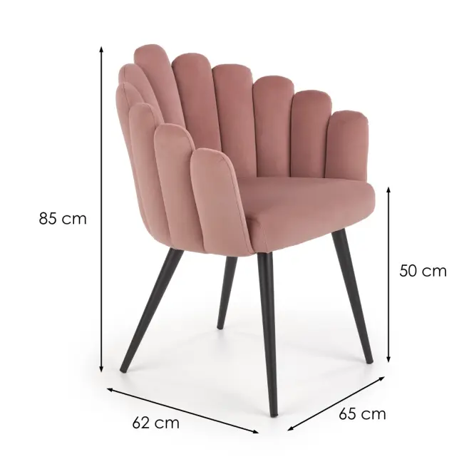 Stolička K410 Velvet/Kov Ružová,2
