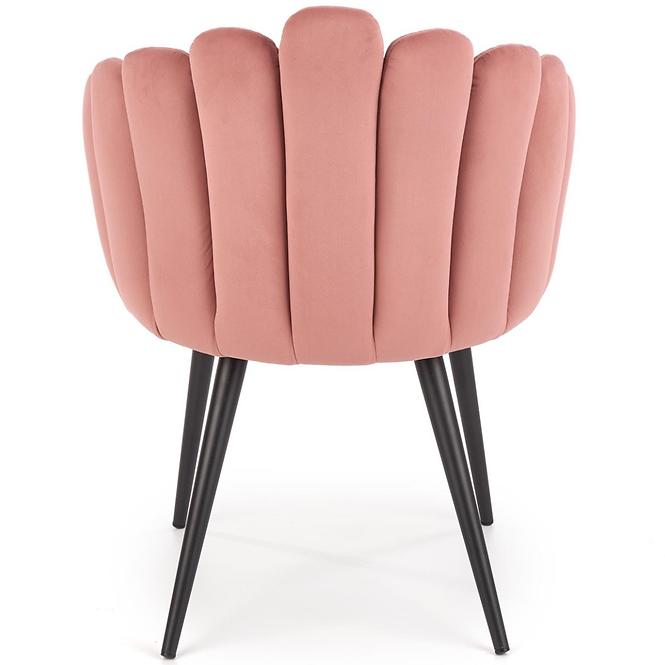 Stolička K410 Velvet/Kov Ružová