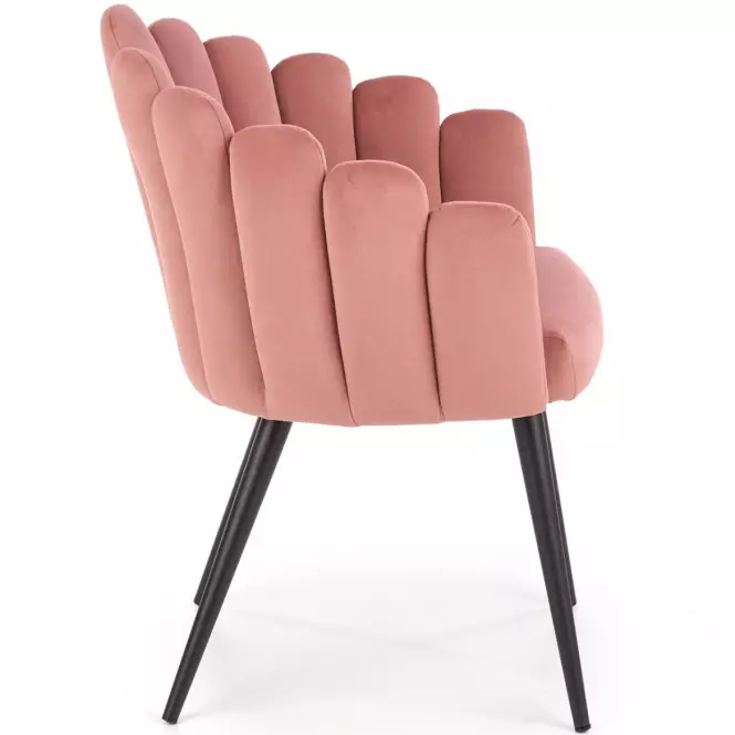 Stolička K410 Velvet/Kov Ružová