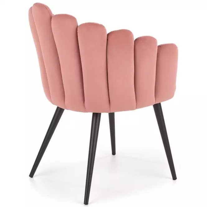Stolička K410 Velvet/Kov Ružová