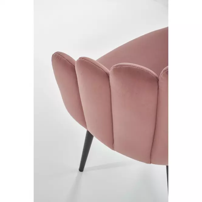 Stolička K410 Velvet/Kov Ružová