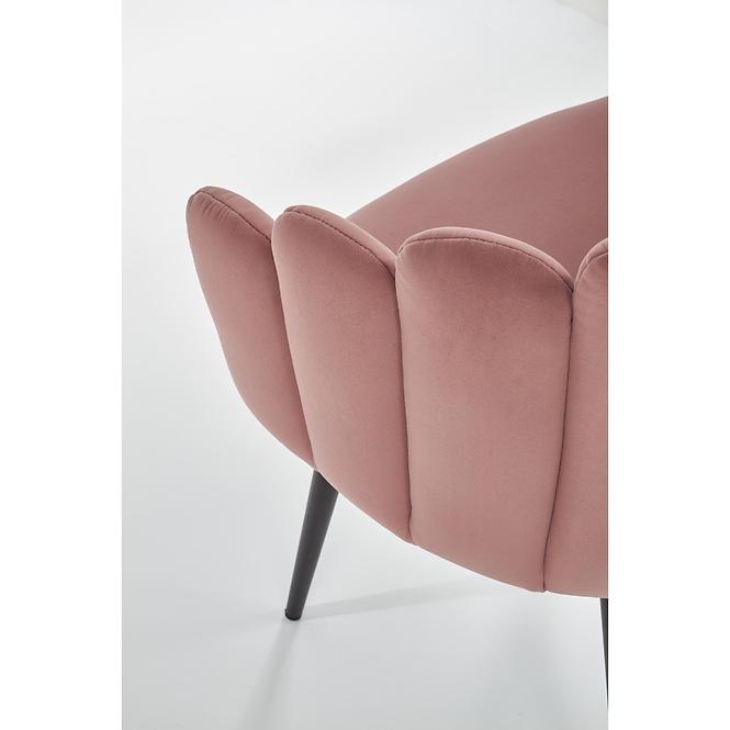 Stolička K410 Velvet/Kov Ružová
