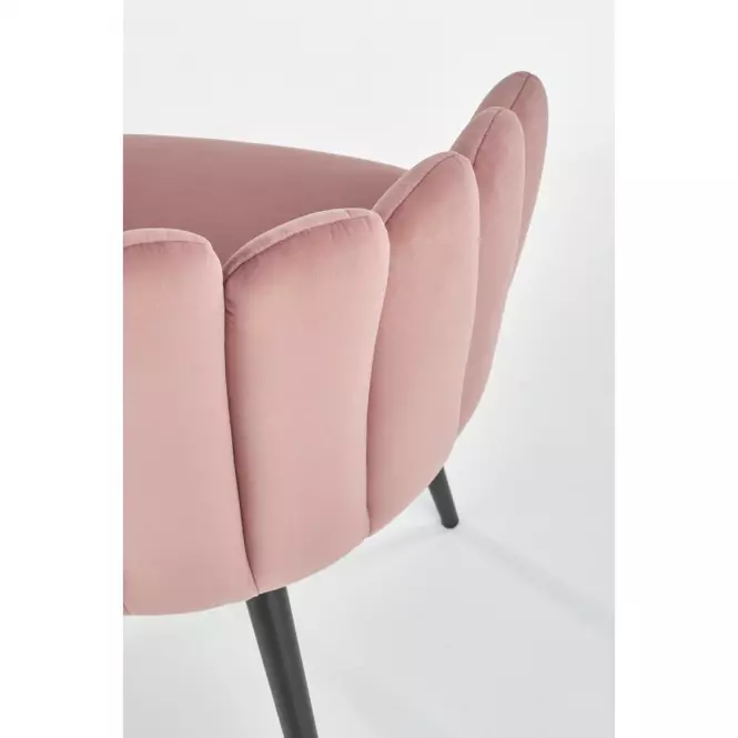 Stolička K410 Velvet/Kov Ružová