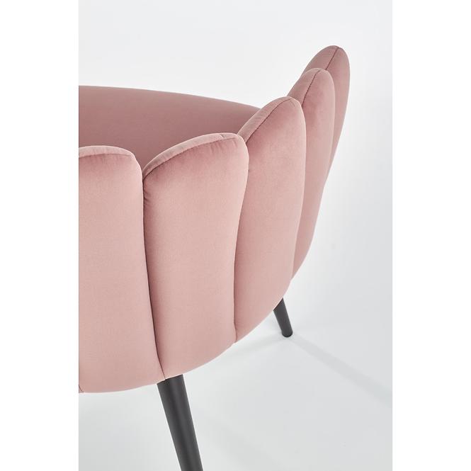 Stolička K410 Velvet/Kov Ružová,7