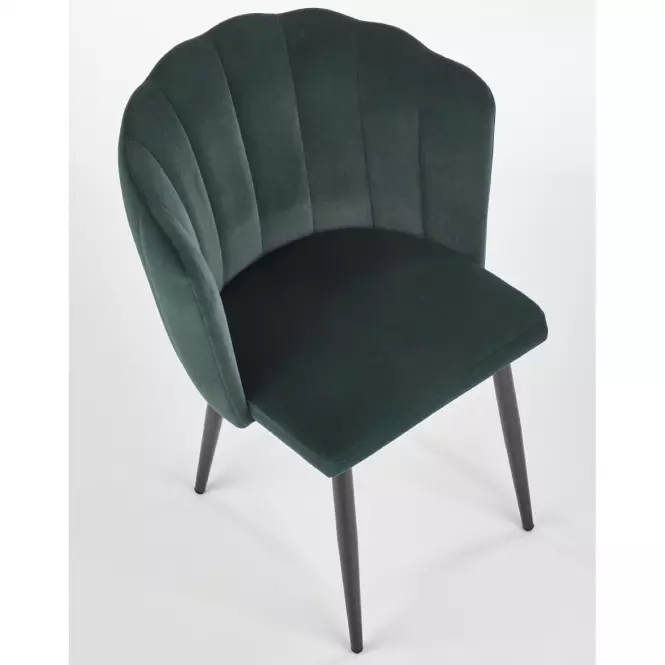 Stolička K386 Velvet/Kov Tmavozelený