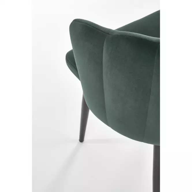 Stolička K386 Velvet/Kov Tmavozelený