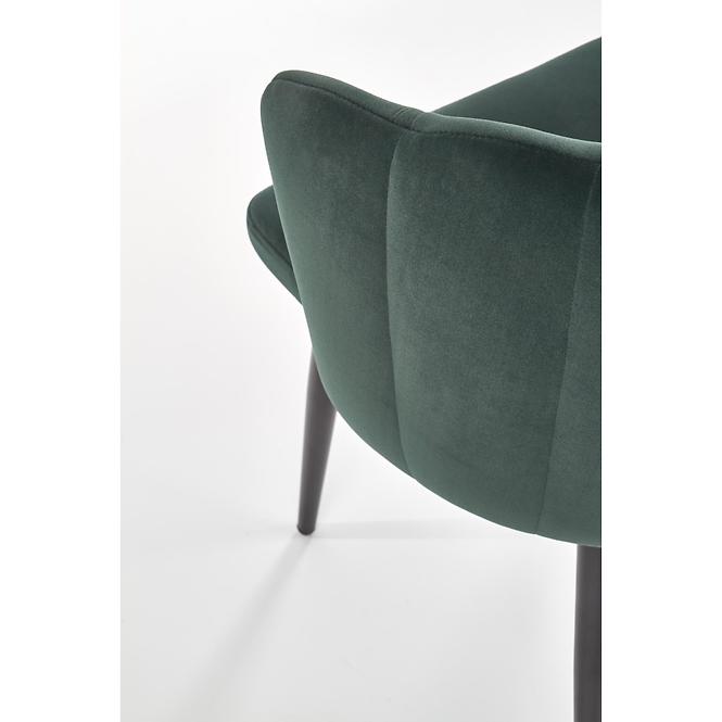 Stolička K386 Velvet/Kov Tmavozelený