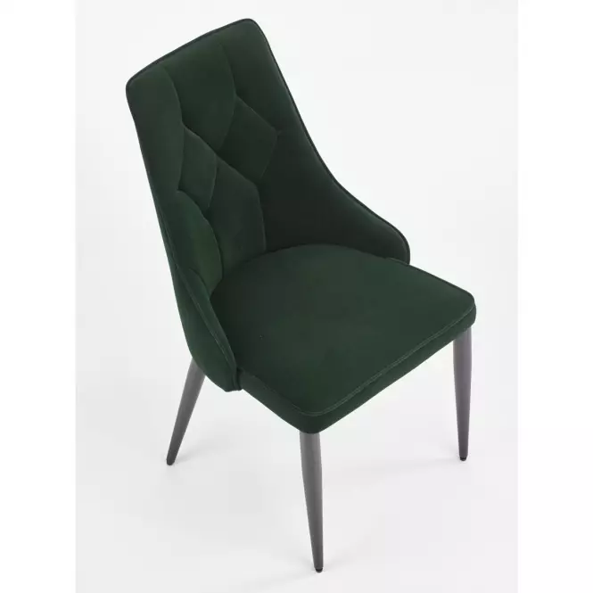 Stolička K365 Velvet/Kov Tmavozelený