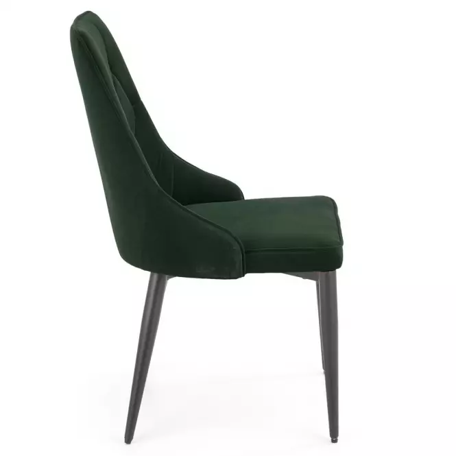 Stolička K365 Velvet/Kov Tmavozelený