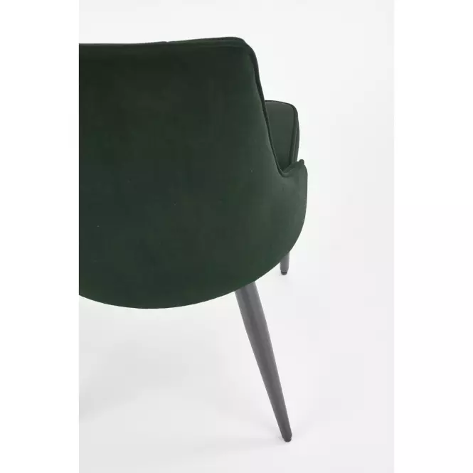 Stolička K365 Velvet/Kov Tmavozelený