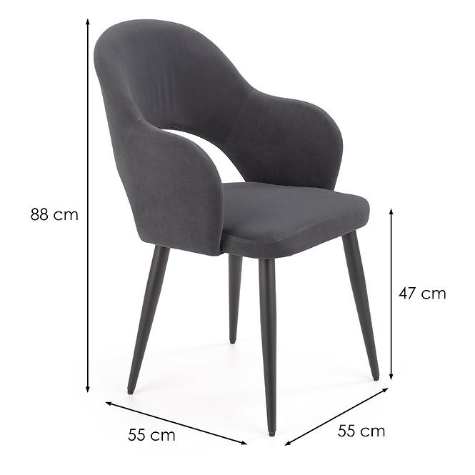 Stolička K364 Velvet/Kov Šedá