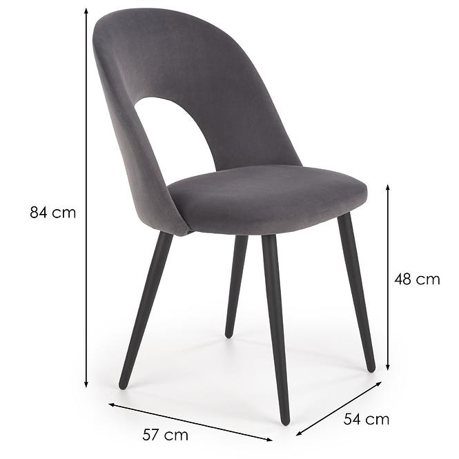 Stolička K384 Velvet/Kov Šedá