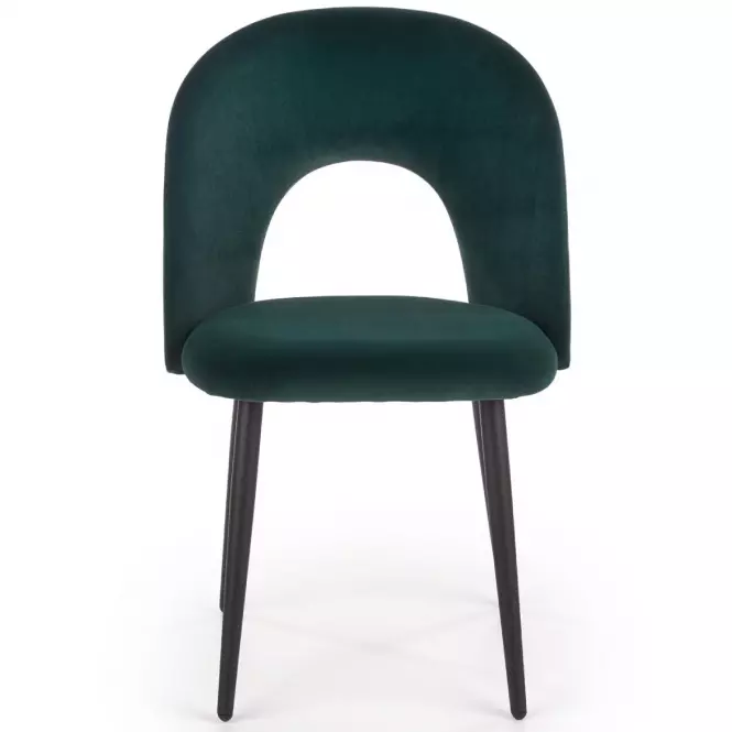 Stolička K384 Velvet/Kov Tmavozelený