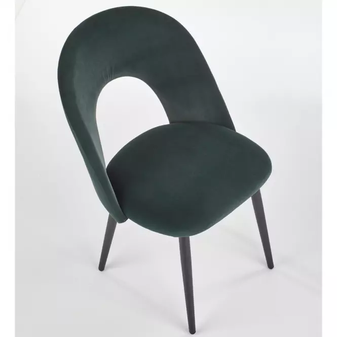 Stolička K384 Velvet/Kov Tmavozelený