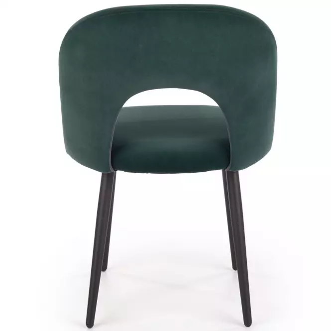 Stolička K384 Velvet/Kov Tmavozelený