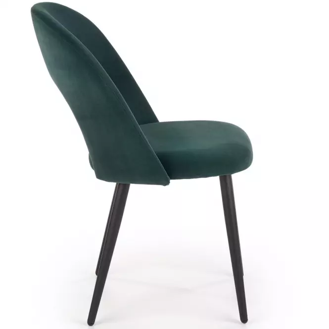 Stolička K384 Velvet/Kov Tmavozelený