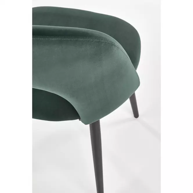 Stolička K384 Velvet/Kov Tmavozelený