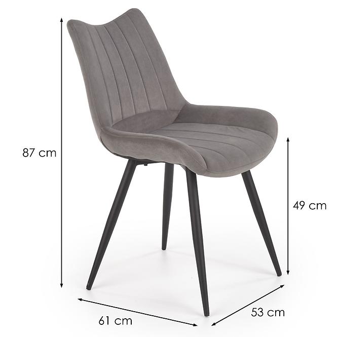 Stolička K388 Velvet/Kov Šedá