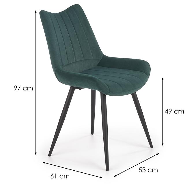 Stolička K388 Velvet/Kov Tmavozelený