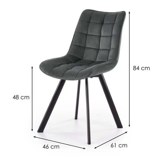 Stolička K332 Velvet/Kov Tmavé Šedá,2