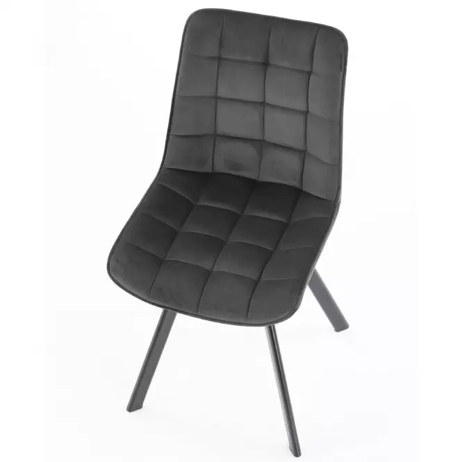 Stolička K332 Velvet/Kov Tmavé Šedá