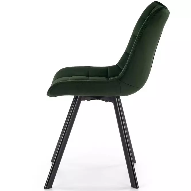 Stolička K332 Velvet/Kov Tmavozelený