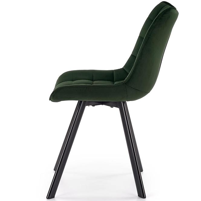 Stolička K332 Velvet/Kov Tmavozelený